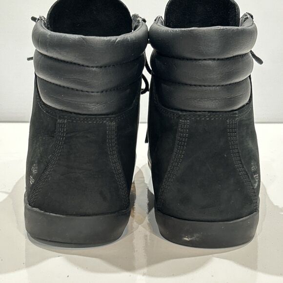 Timberland Women 8.5 Dausette A1KLO Black Nubuck Leather High Top Sneakers - Picture 9 of 13